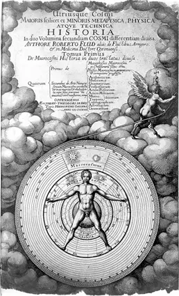 Robert Fludd, Utriusque Cosmi Historia, 1617. El hombre como medida de todas las cosas.
