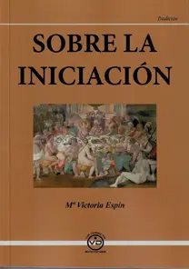 Portada del libro "Sobre la Inciación" de Mª Victoria Espín