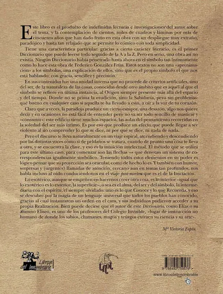 Contracubierta del DIccionario de Símbolos y Temas Misteriosos