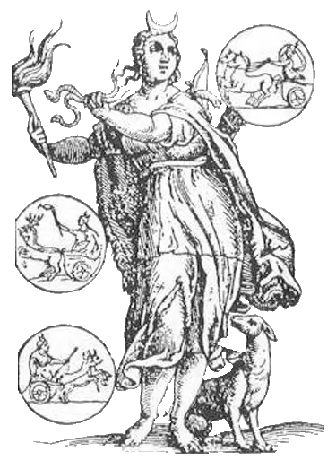 La Luna, en Mythologia de Natalis Comitis (1616).