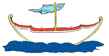 La nave del viaje a Citera y su estandarte