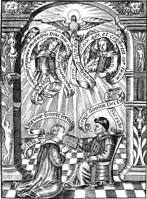 Comer el libro sagrado. Elías Ashmole. Theatrum Chemicum Britannicum, 1652.