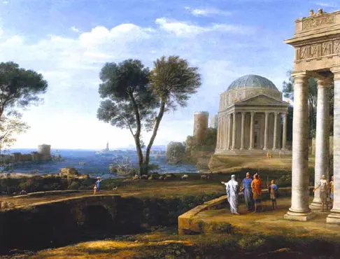 Eneas en Delos. Lienzo de Claude Lorrain