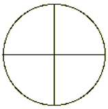 El círculo dividido en cuatro por la cruz.