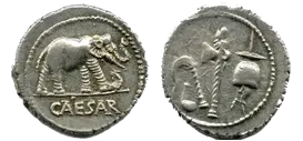 denario de Julio César con elefante.gif