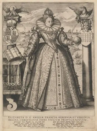 Isabel I de Inglaterra. Grabado de Crispijn de Passe. 1596.